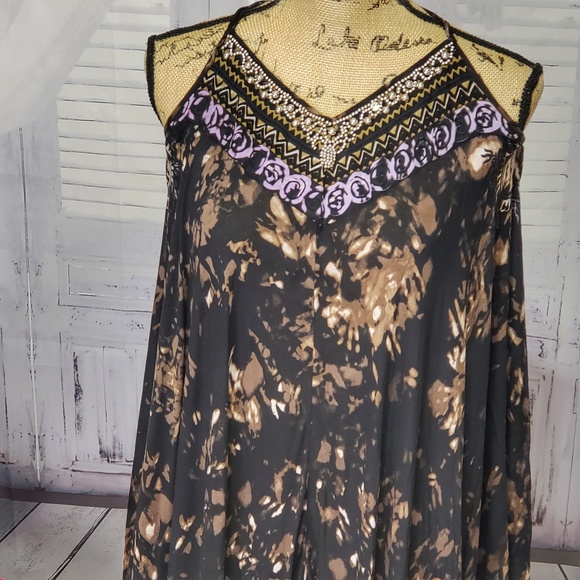 Free people floral asymmetrical dress size S / P - Picture 4 of 5